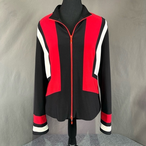 Joseph Ribkoff Jackets & Blazers - Vtg Joseph Ribkoff Blazer Women’s 12 Retro 90s Colour Block Corpcore Red Black